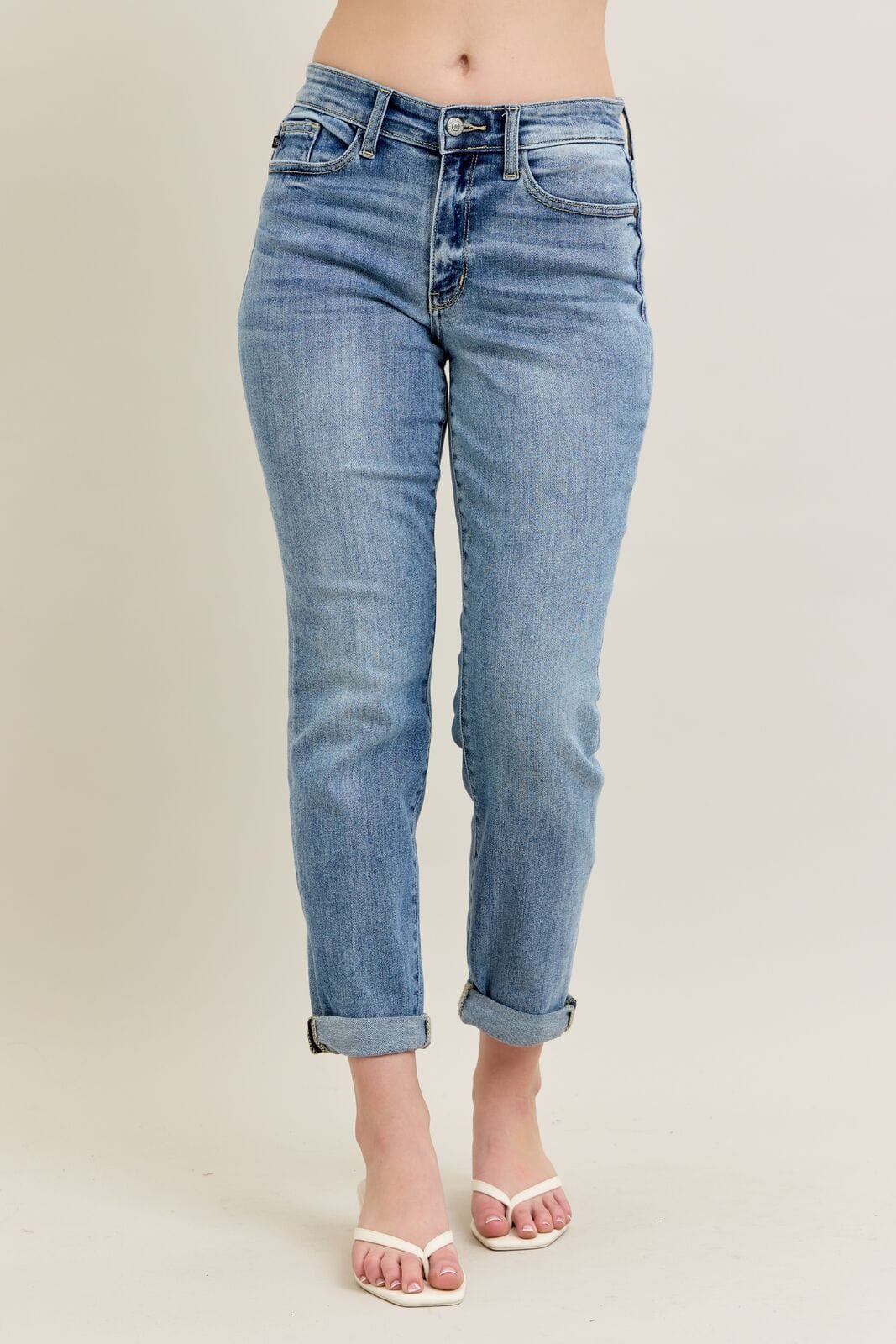 Phoebe Mid-Rise Boyfriend Crop Judy Blue Jeans