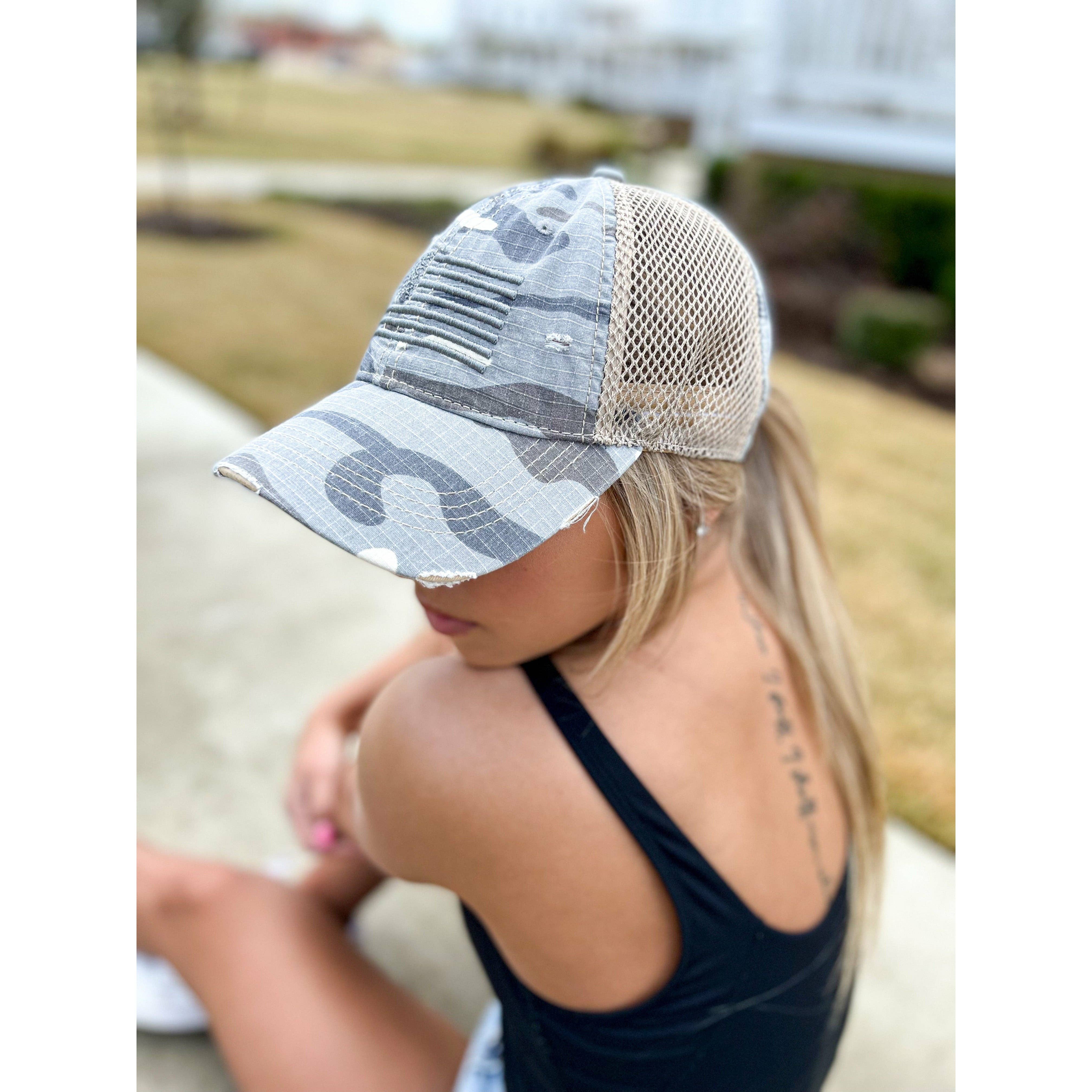 Embroidered American Flag Camo C.C Baseball Hat