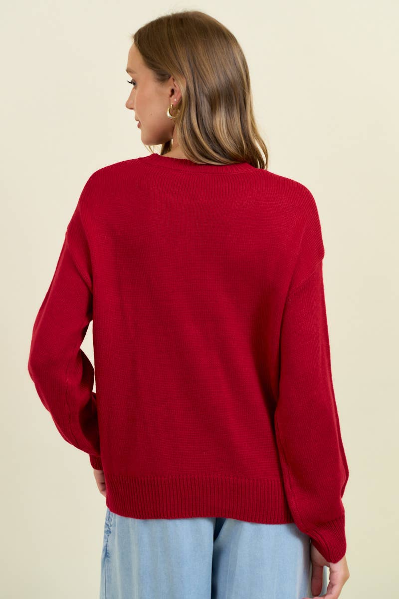 Jolly Metallic Embroidered Sweater