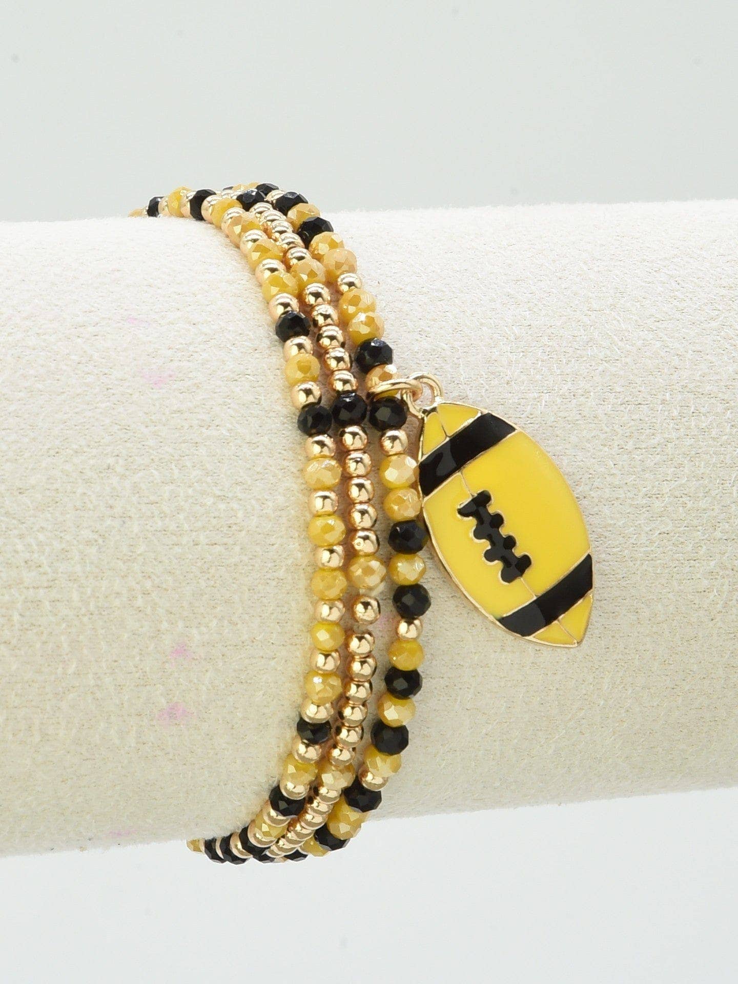 Multi Strand Football Charm Bracelet