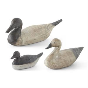 Antique Finish Gray & Cream Duck Decoys