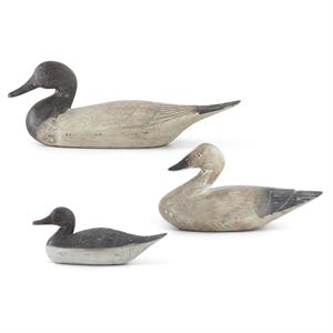 Antique Finish Gray & Cream Duck Decoys