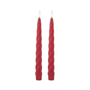 Red Spiral LED Candles w/Timer