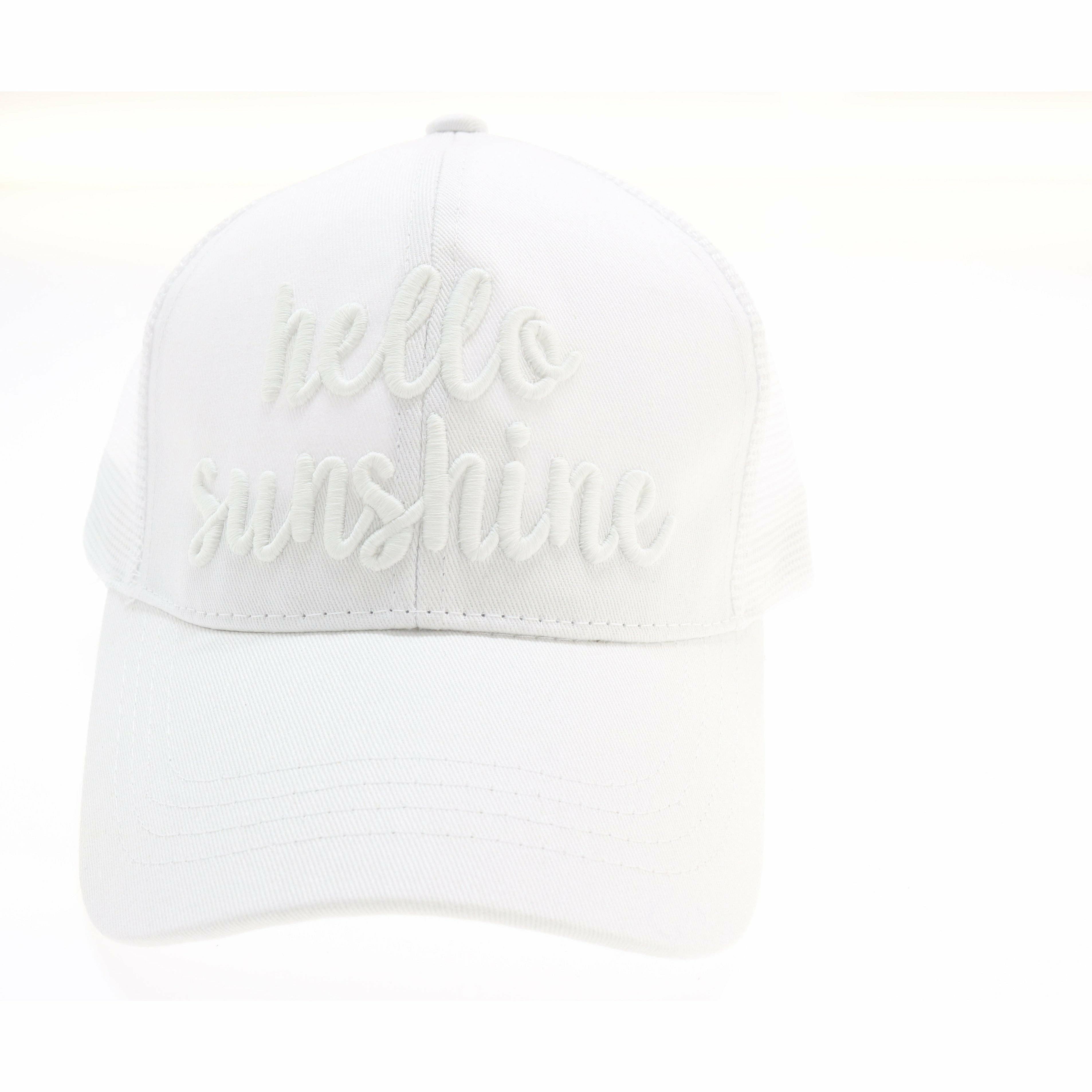Black Hello Sunshine High Ponytail CC Baseball Hat