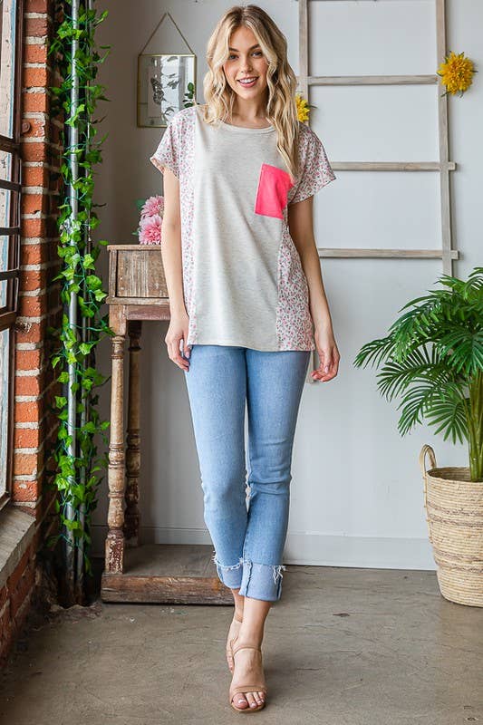 Oatmeal Floral T-Shirt