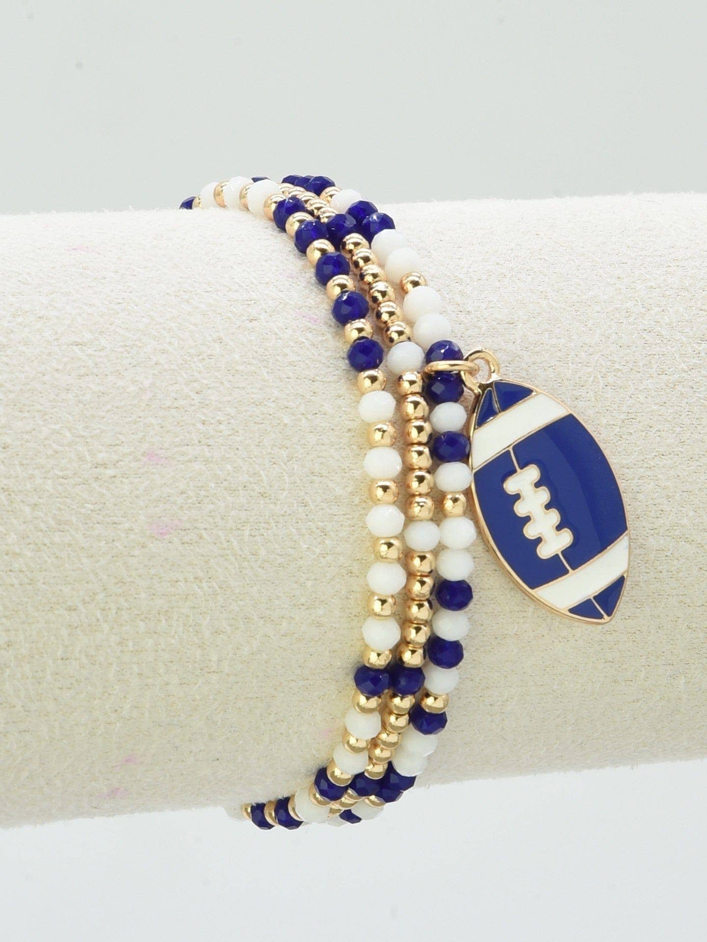 Multi Strand Football Charm Bracelet