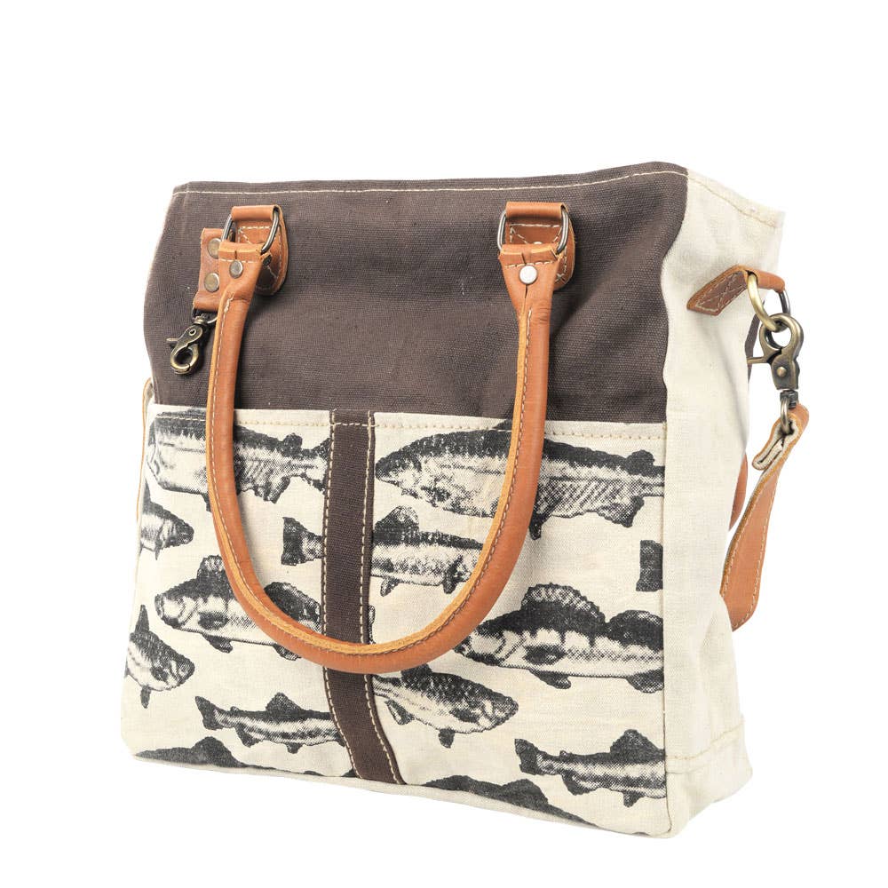 Fish Canvas Crossbody Tote