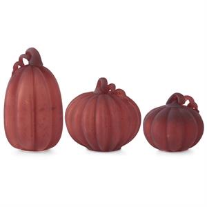 Red Mercury Glass LED Pumpkins