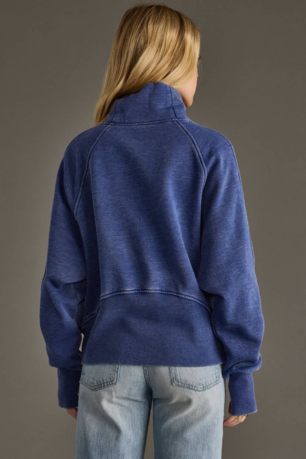 Ryleigh Navy Quarter Zip Sweatshirt