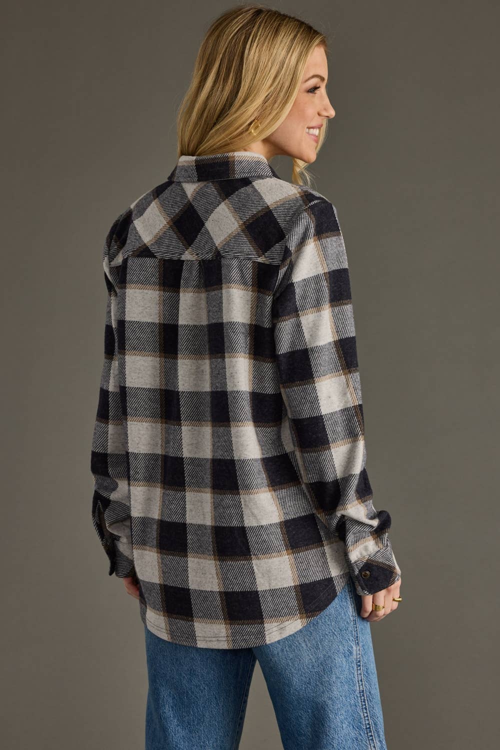 Navy, Brown & Cream Super Soft Flannel