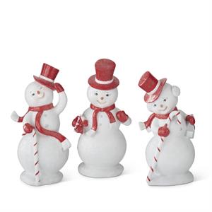 Jolly Red Glittered Snowmen