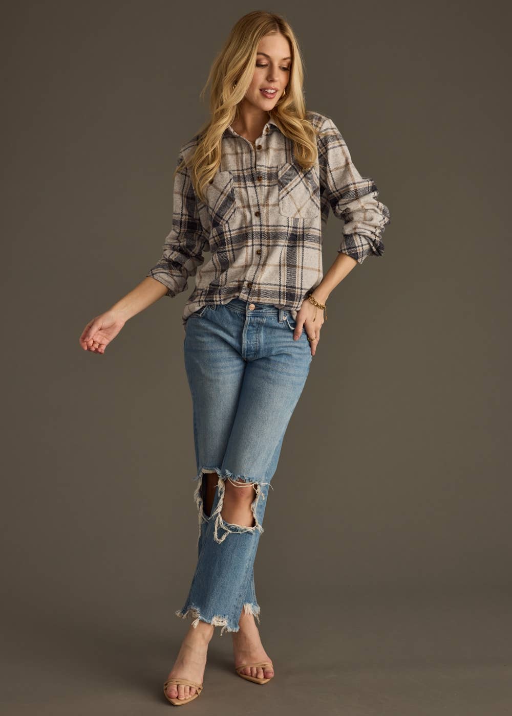 Black, Light Gray & Brown Super Soft Flannel