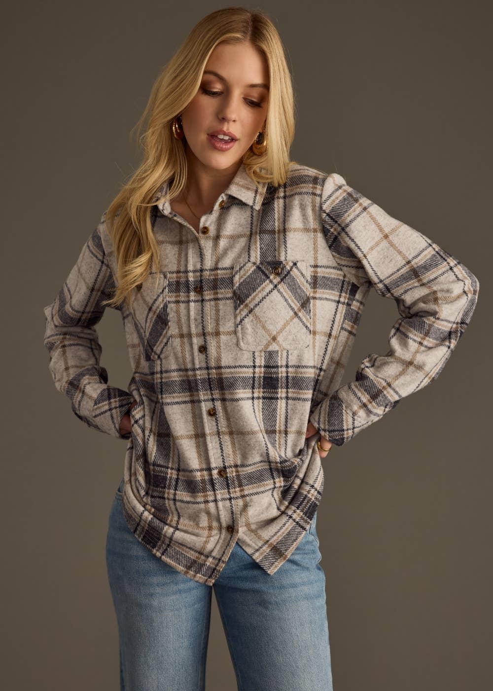 Black, Light Gray & Brown Super Soft Flannel
