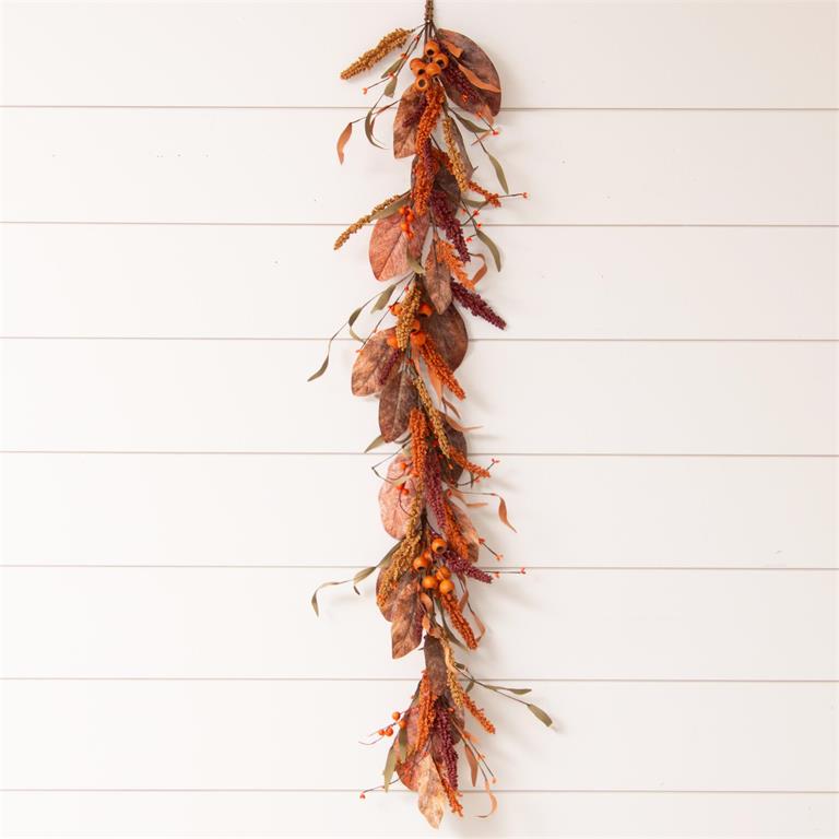 Rustic Pods & Leaves Garland