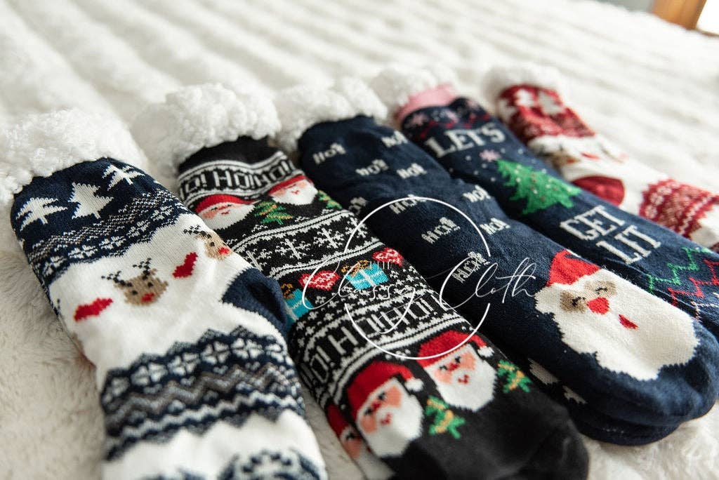 Let's Get Lit Sherpa Lined Socks Non-Slip