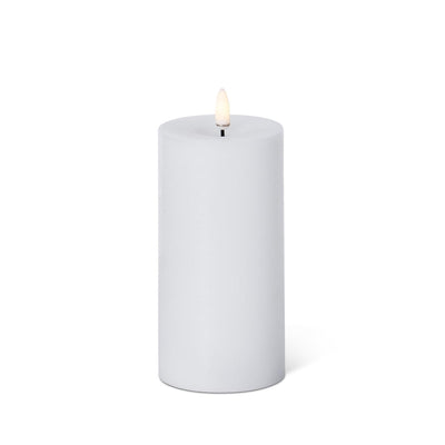 7.75" White Wax LED Pillar Candle