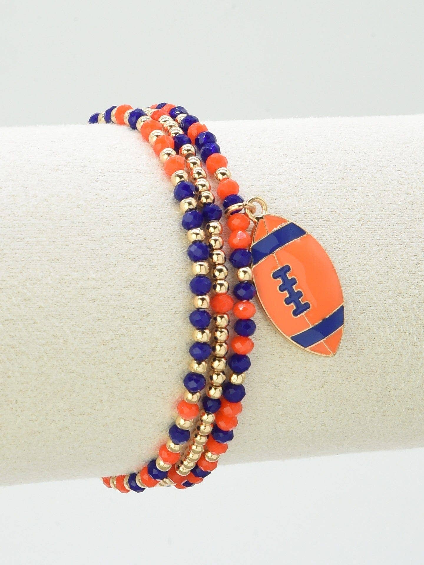 Multi Strand Football Charm Bracelet