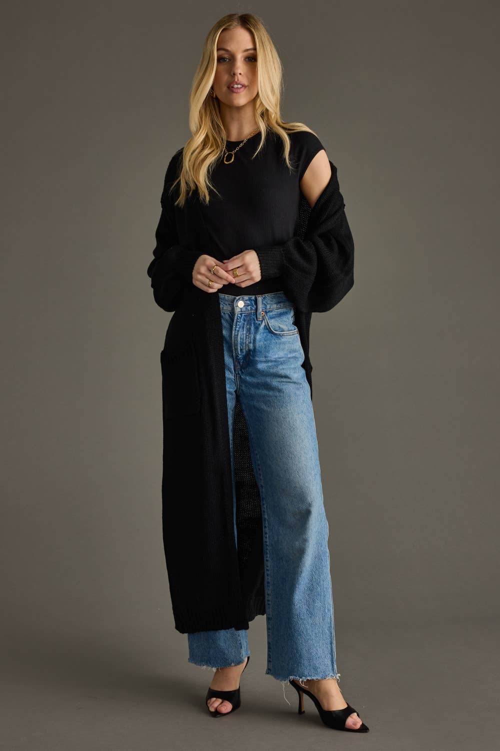 Black Duster Cardigan