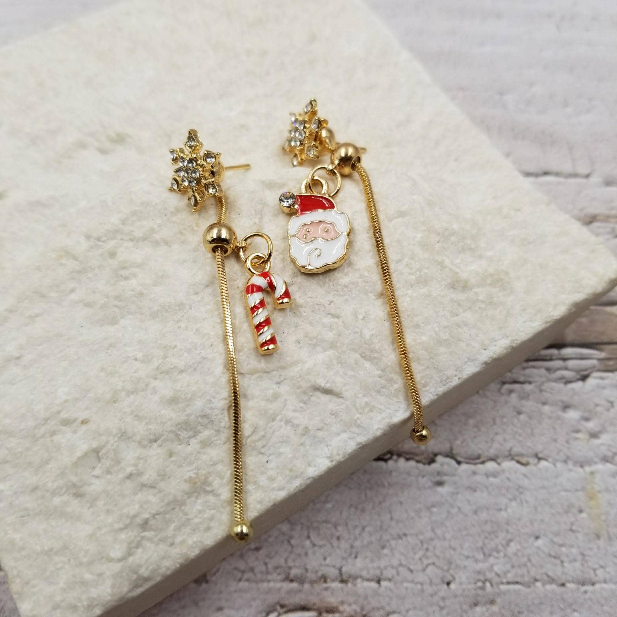Golden Christmas Tassel Earrings