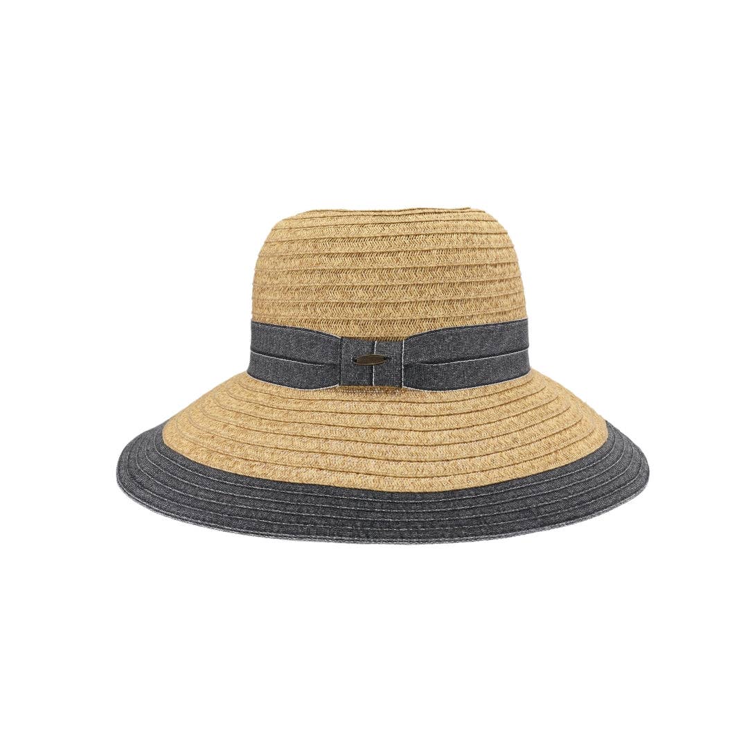 Denim Embellished C.C Cloche Sun Hat