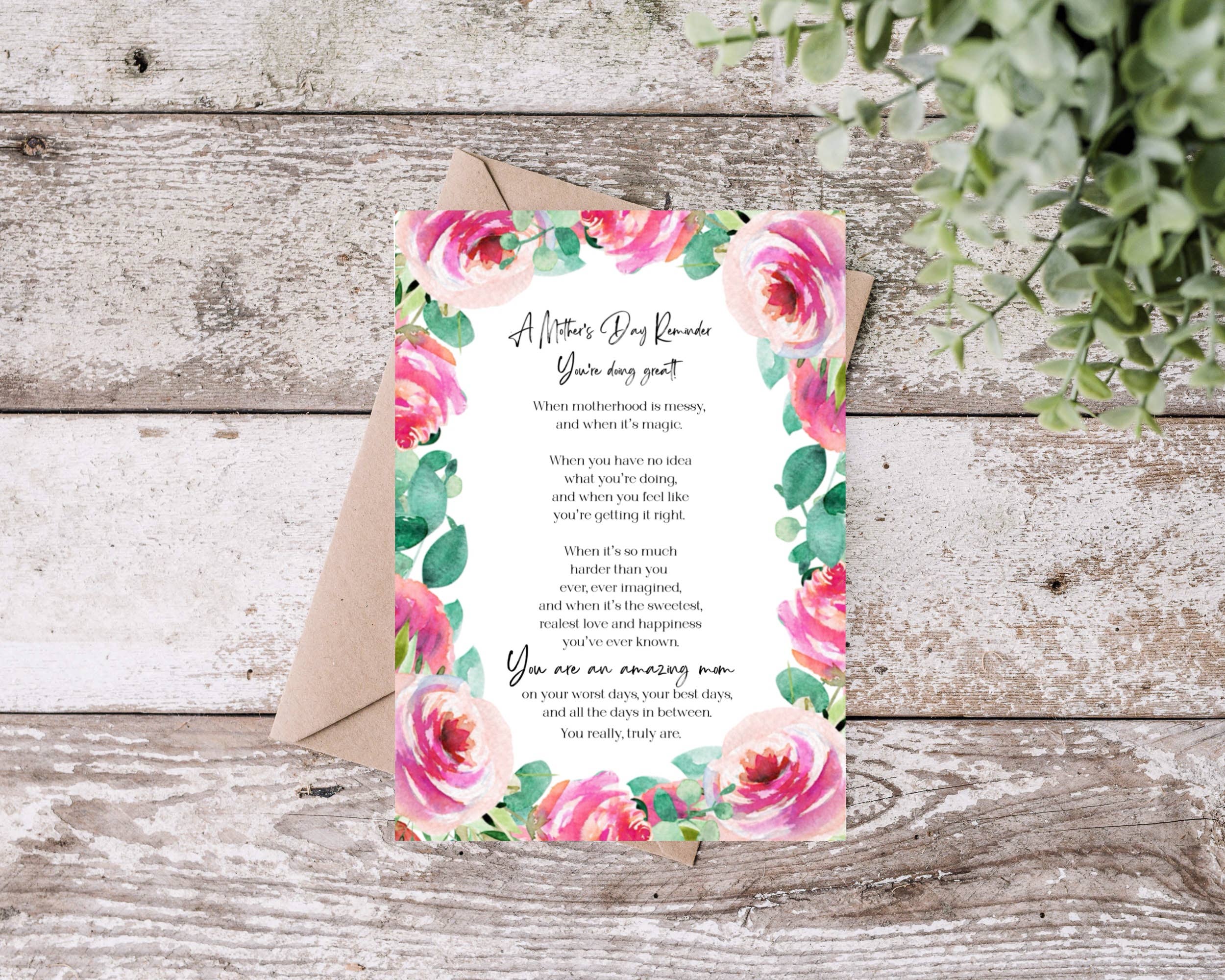 Floral You're Doing Great Mother’s Day Card