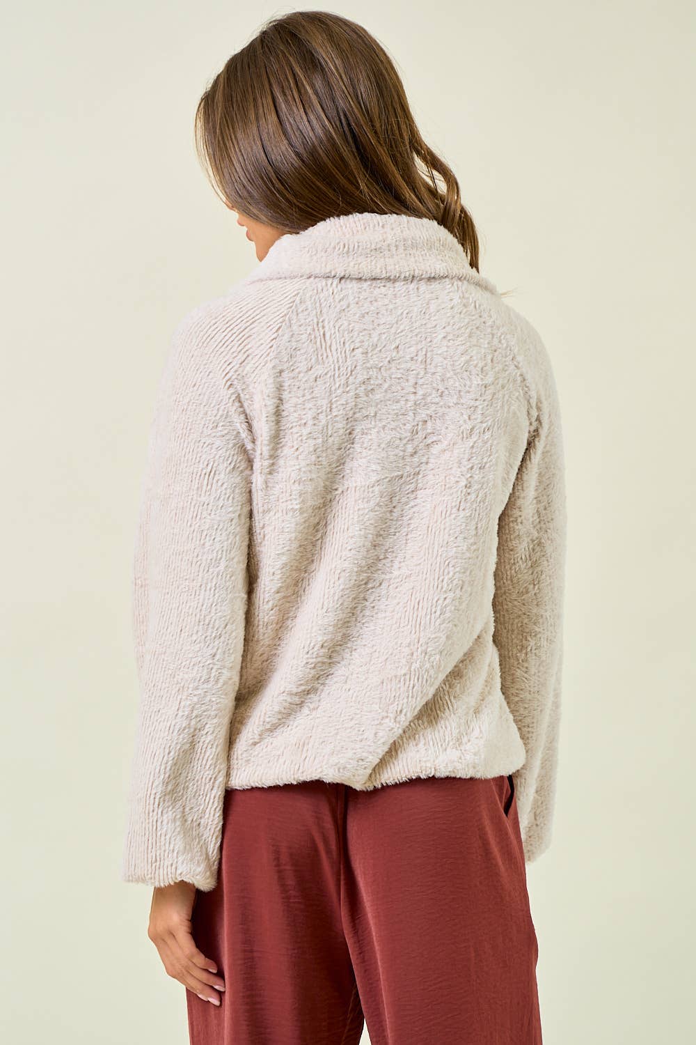 Champagne Fuzzy Pullover Shirt