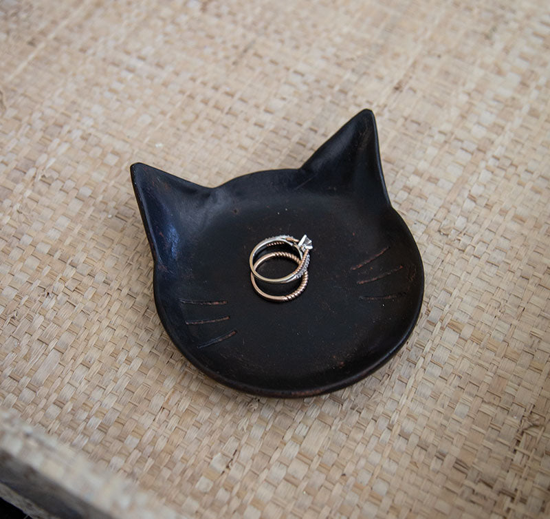 Black Cat Resin Trinket Tray