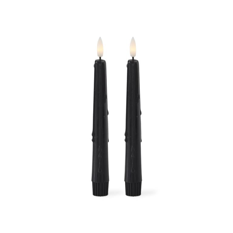 Black LED Drip Candles w/Timer