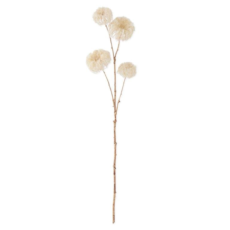 Cream Flocked Clematis Spray