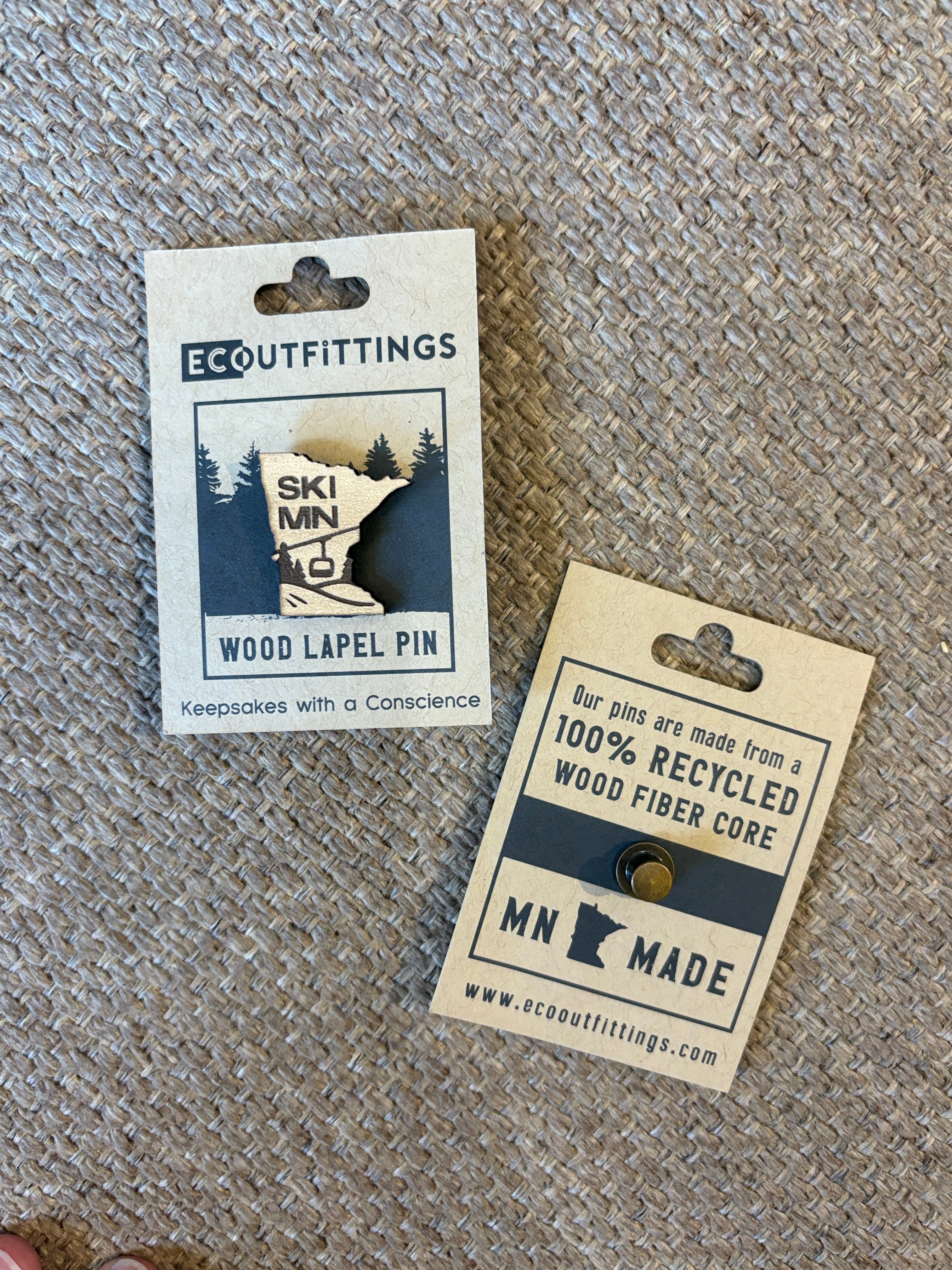MN Wood Lapel Pin