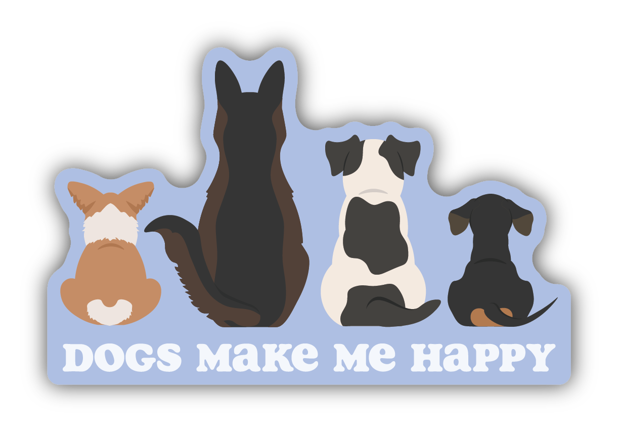 Dogs Make Me Happy Sticker