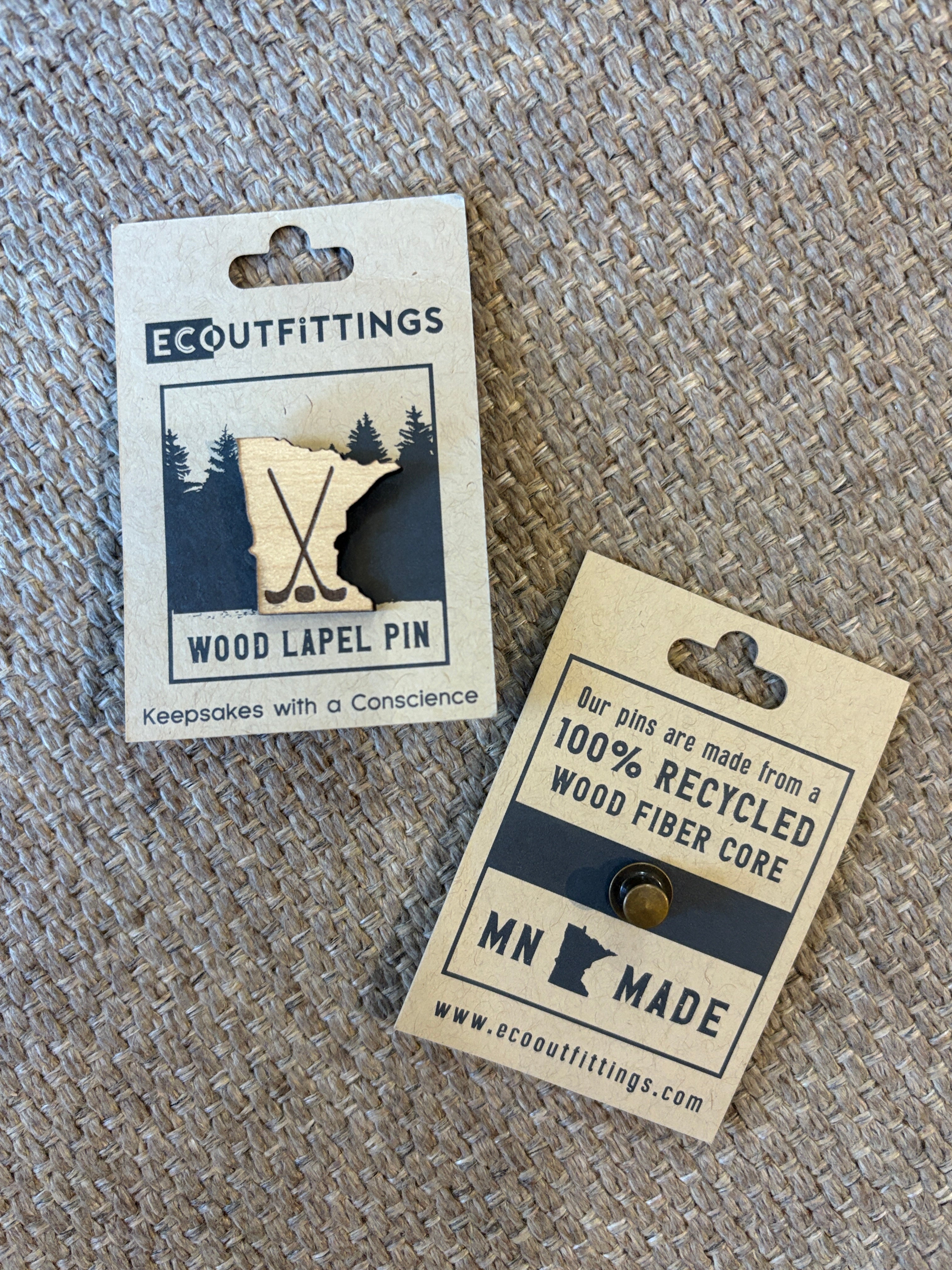MN Wood Lapel Pin