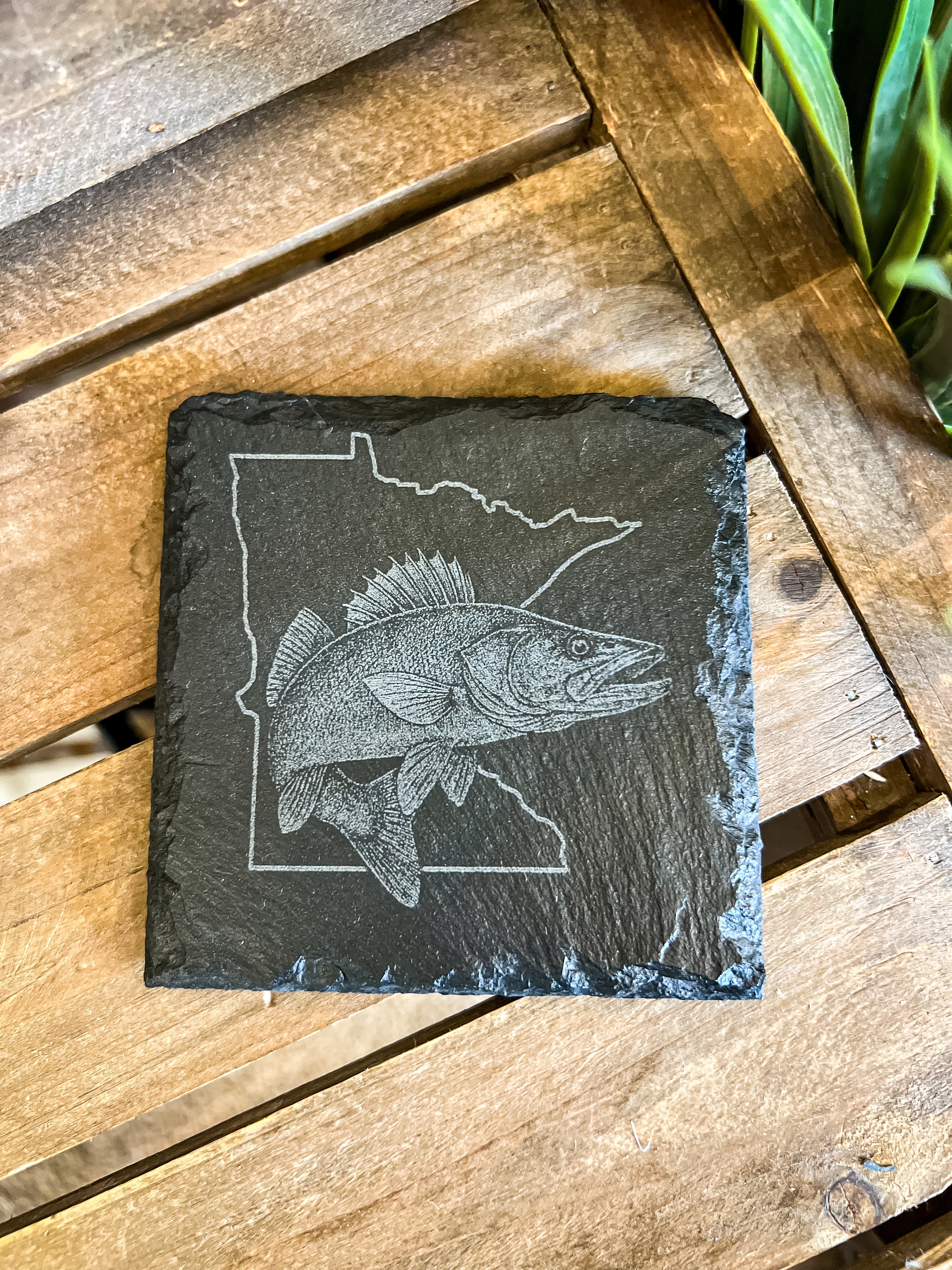 Minnesota Wildlife Outline Engraved Coaster