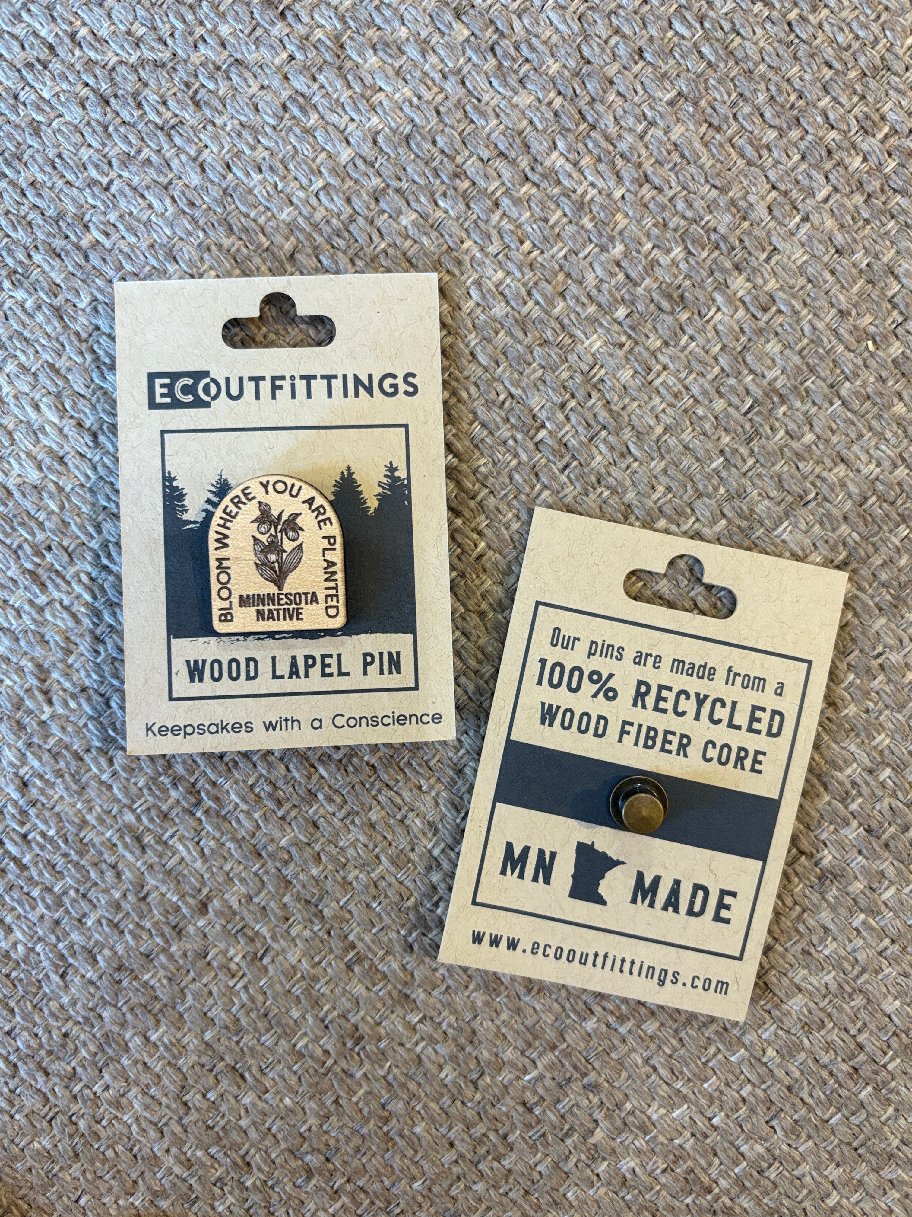 MN Wood Lapel Pin