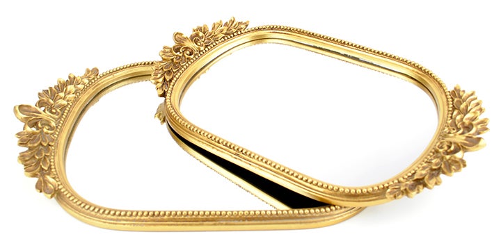 Fleur Gold Mirror Ornate Trays