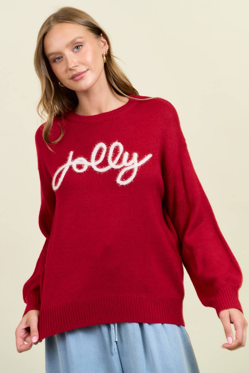 Jolly Metallic Embroidered Sweater