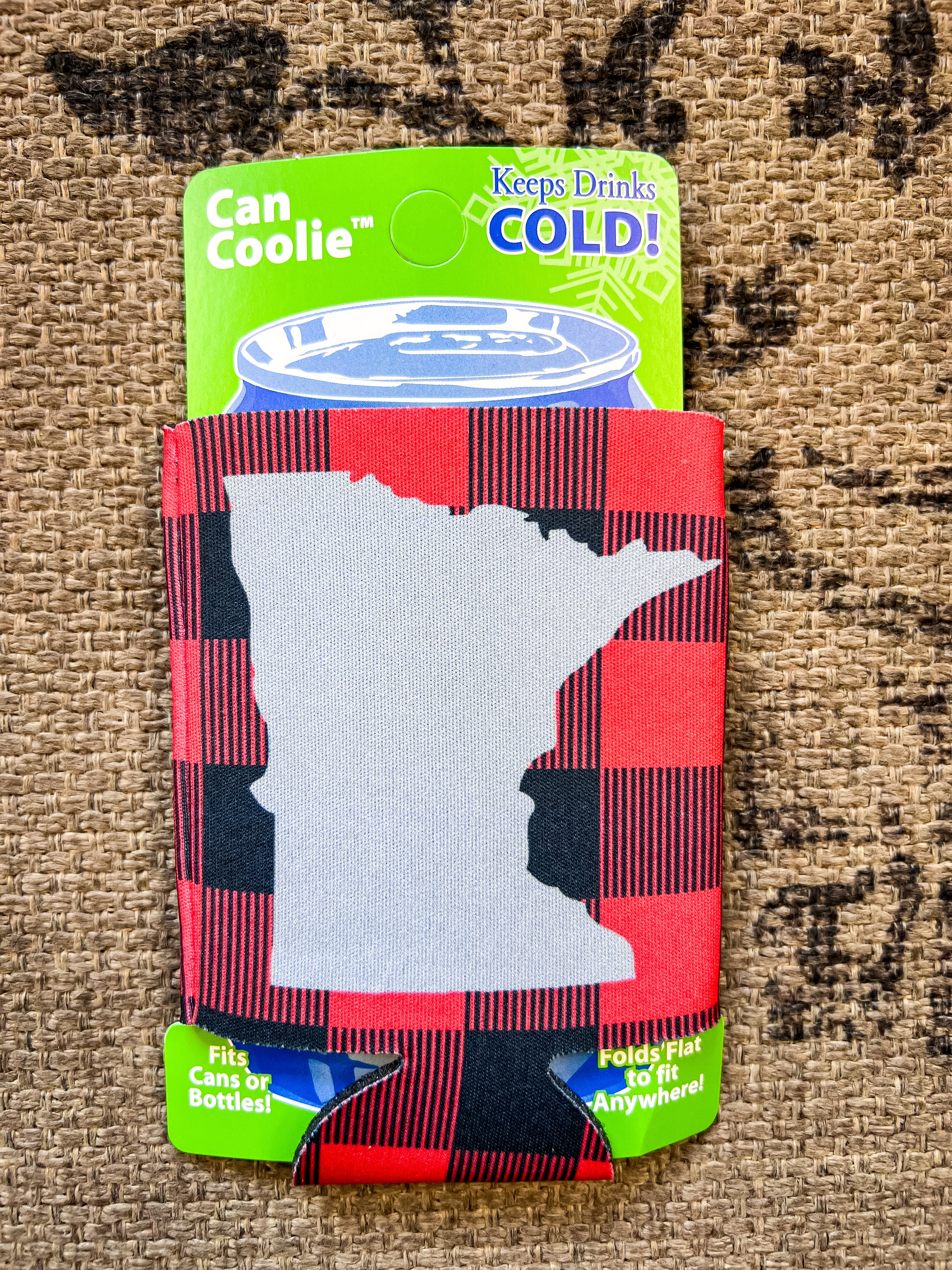 MN Buffalo Plaid Can Cooler