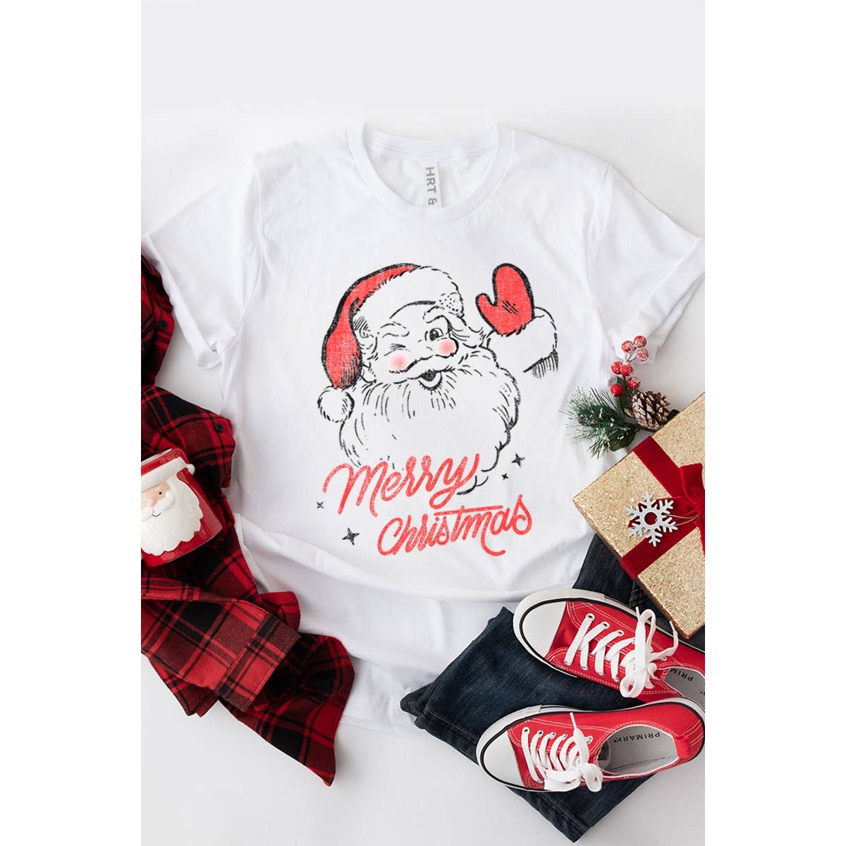 Merry Christmas Santa Washed Tee
