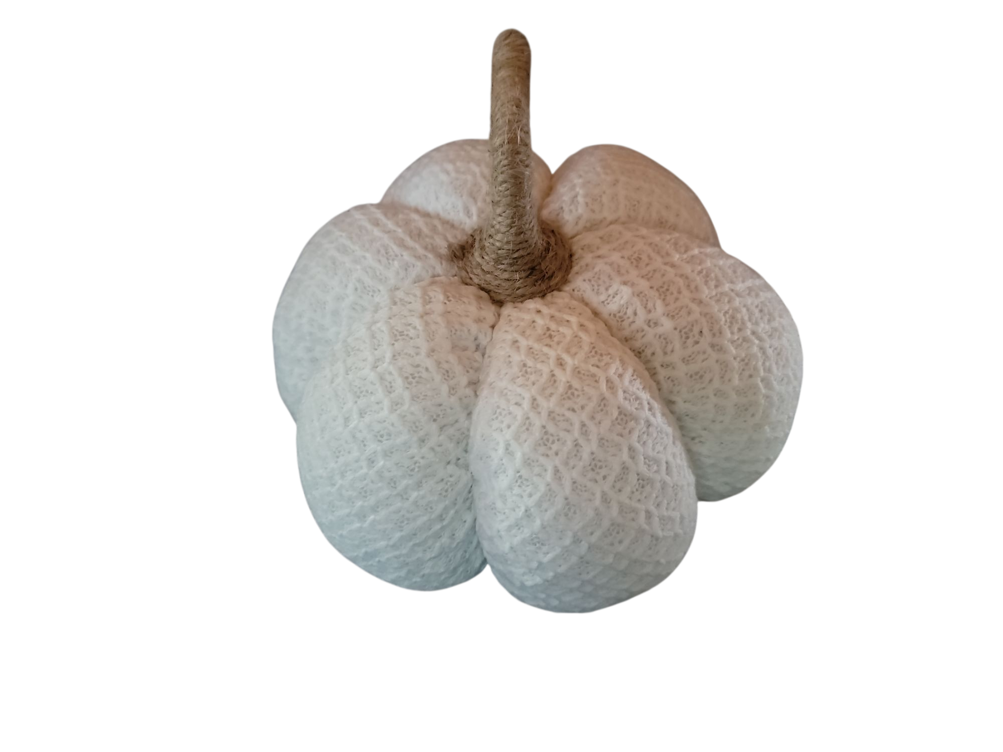 Natural Fabric Pumpkin with Stem 6.5