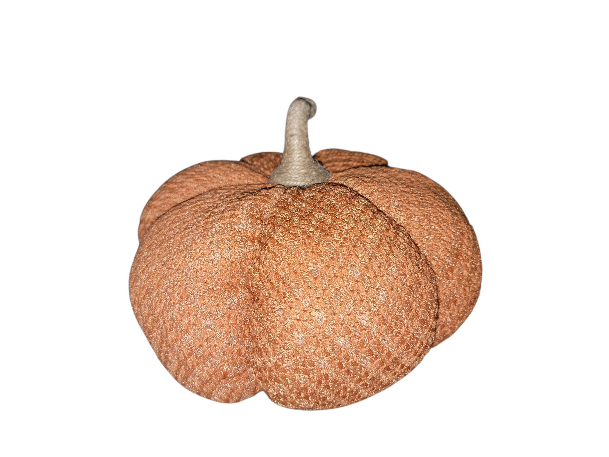 Natural Fabric Pumpkin with Stem 6.5