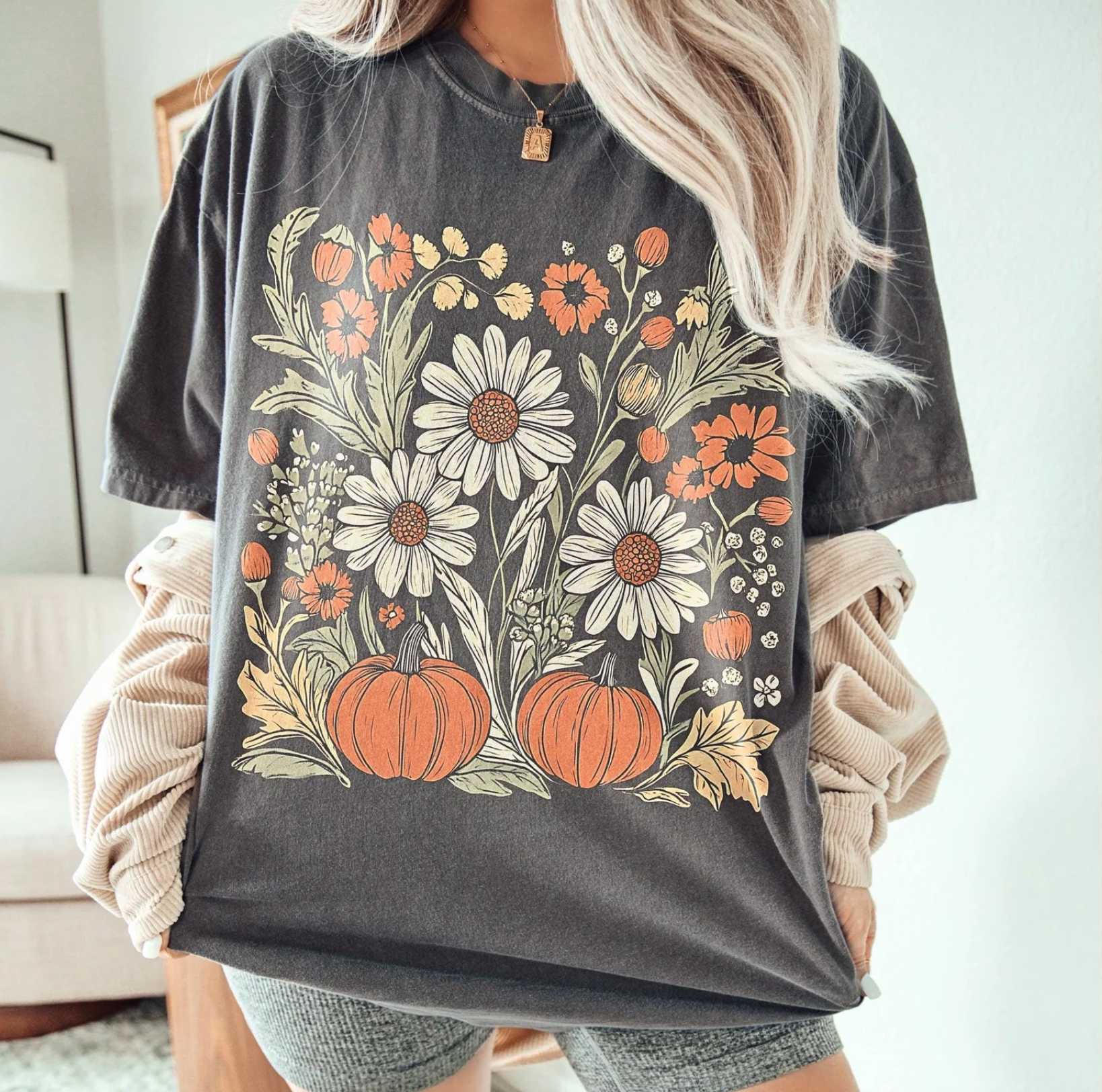 Pepper Boho Fall Floral Comfort Color Tee