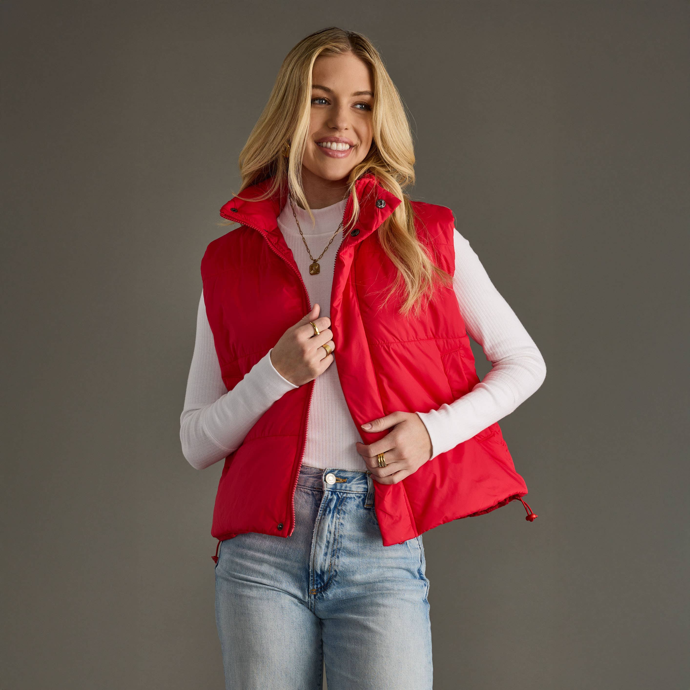 Ruby Red Puffer Vest