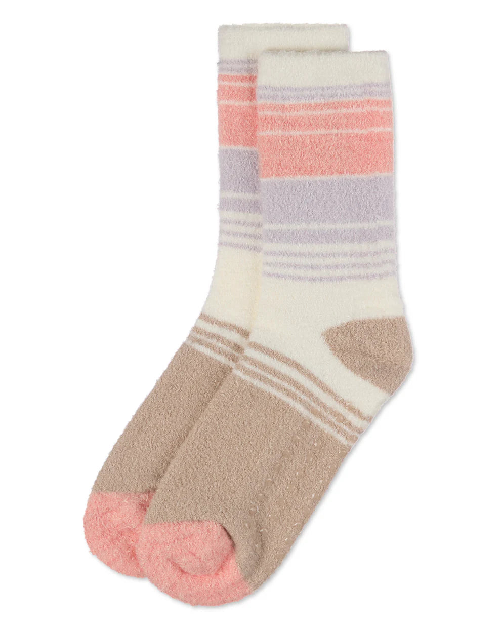 Women's Striped Aloe Infused Crew Socks