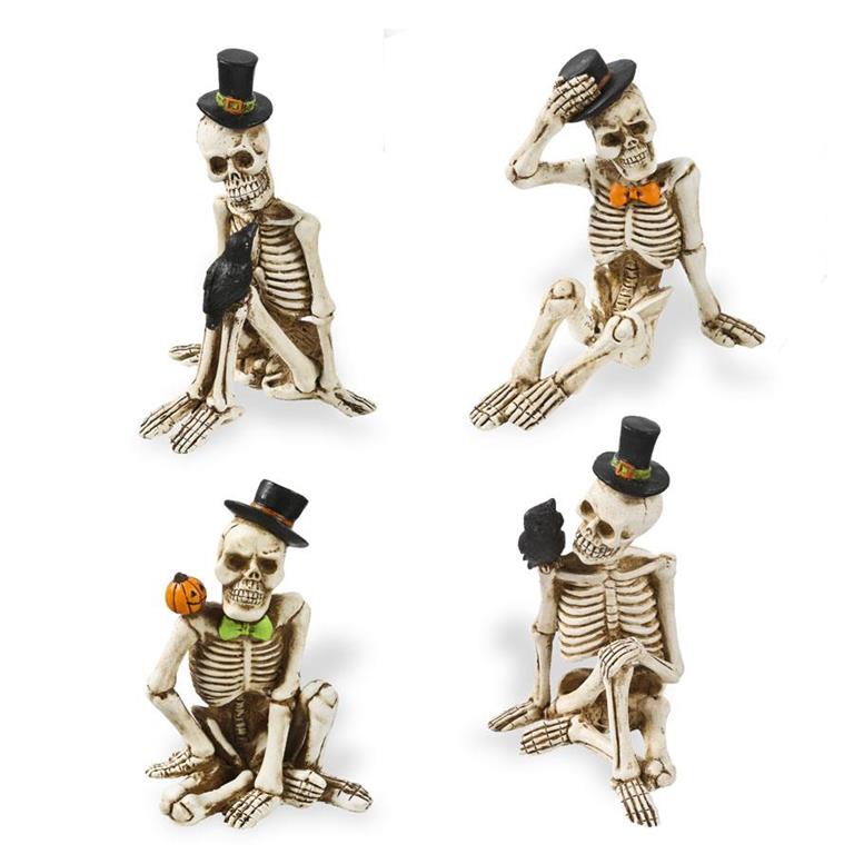 Sitting Skeleton w/Top Hat