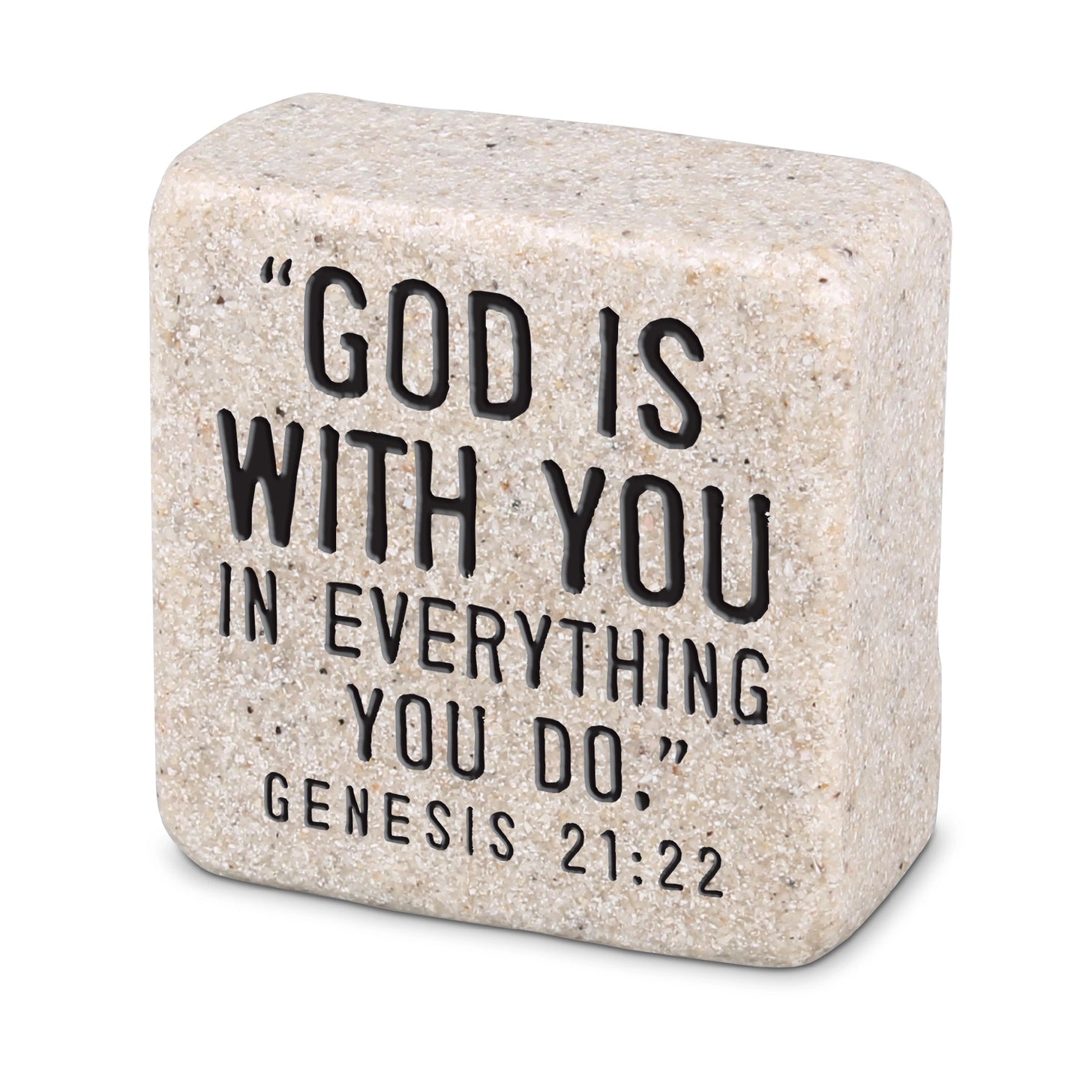 Stone Scripture Block God Is With You