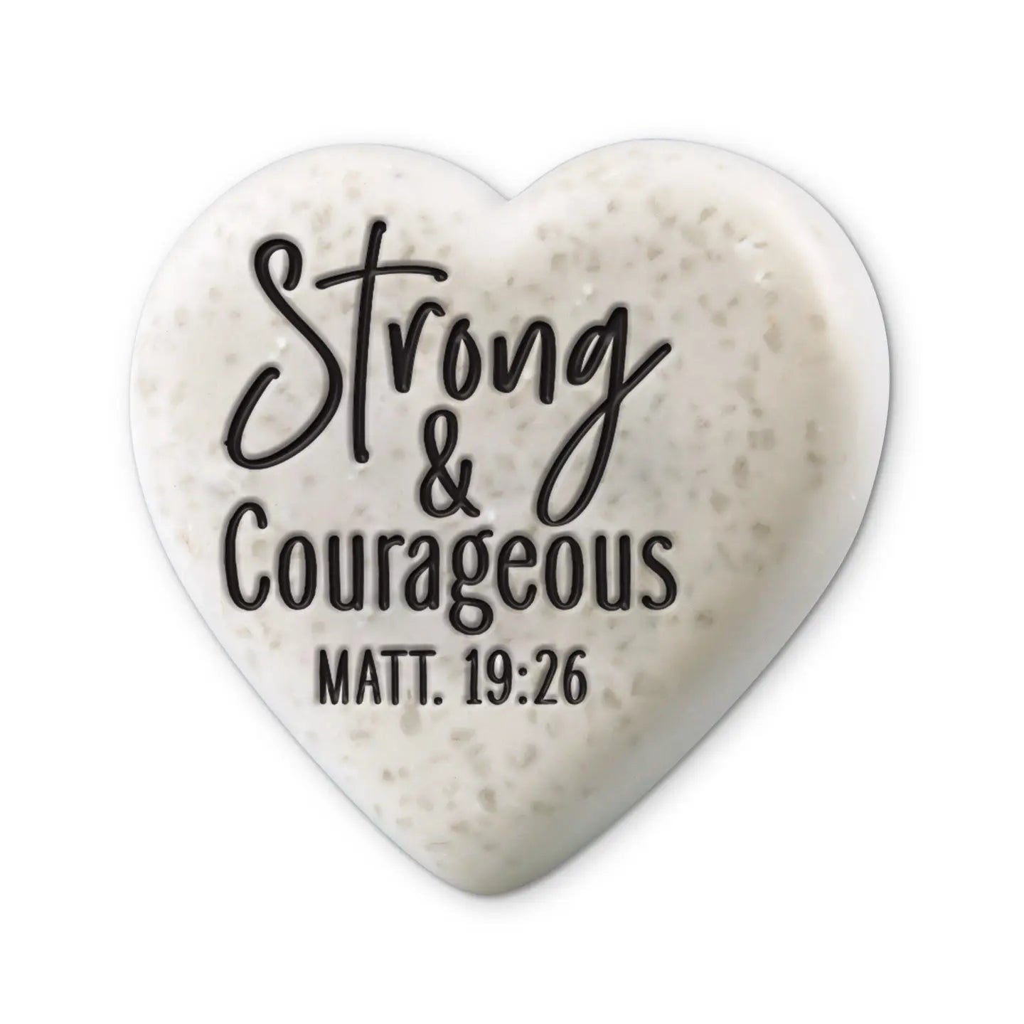 Stone Scripture Heart Strong & Courageous