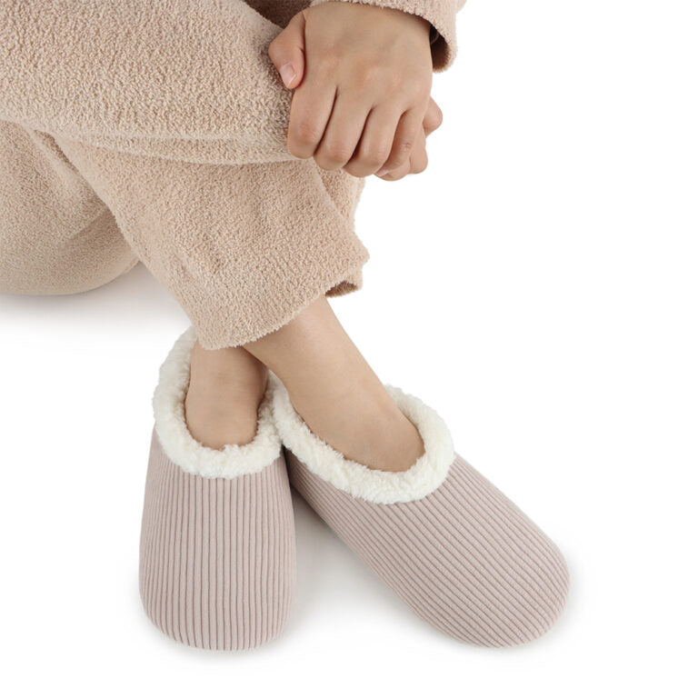 Womens Warm & Cozy Corduroy Slippers