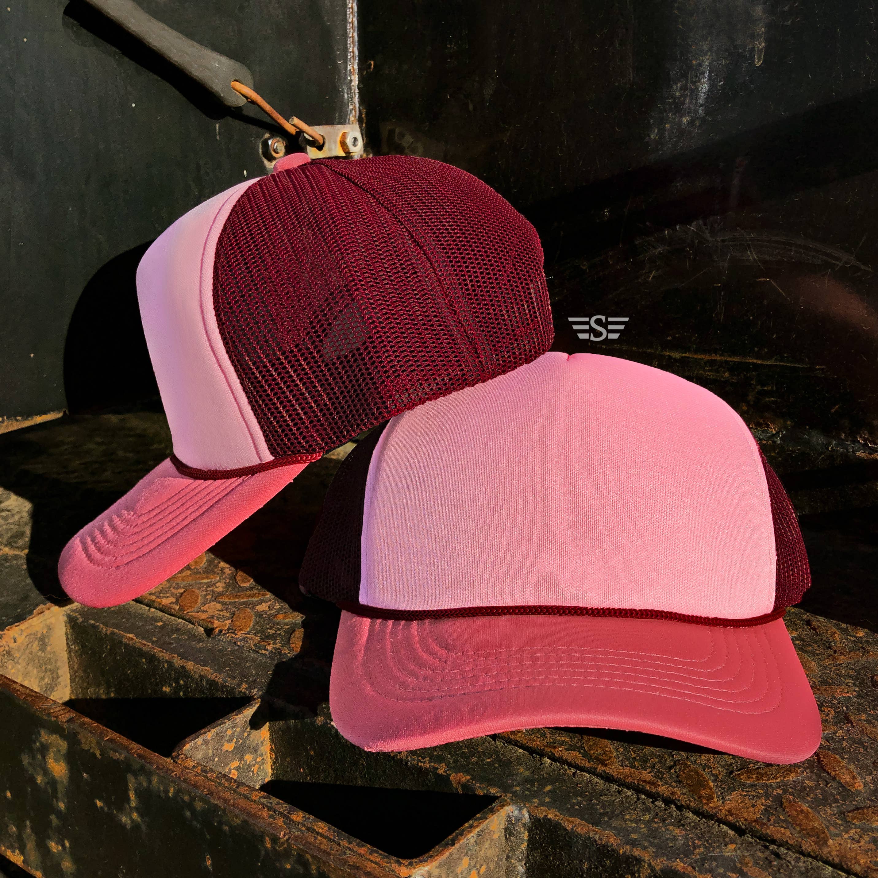 Tri Color Mesh Trucker Baseball Hat