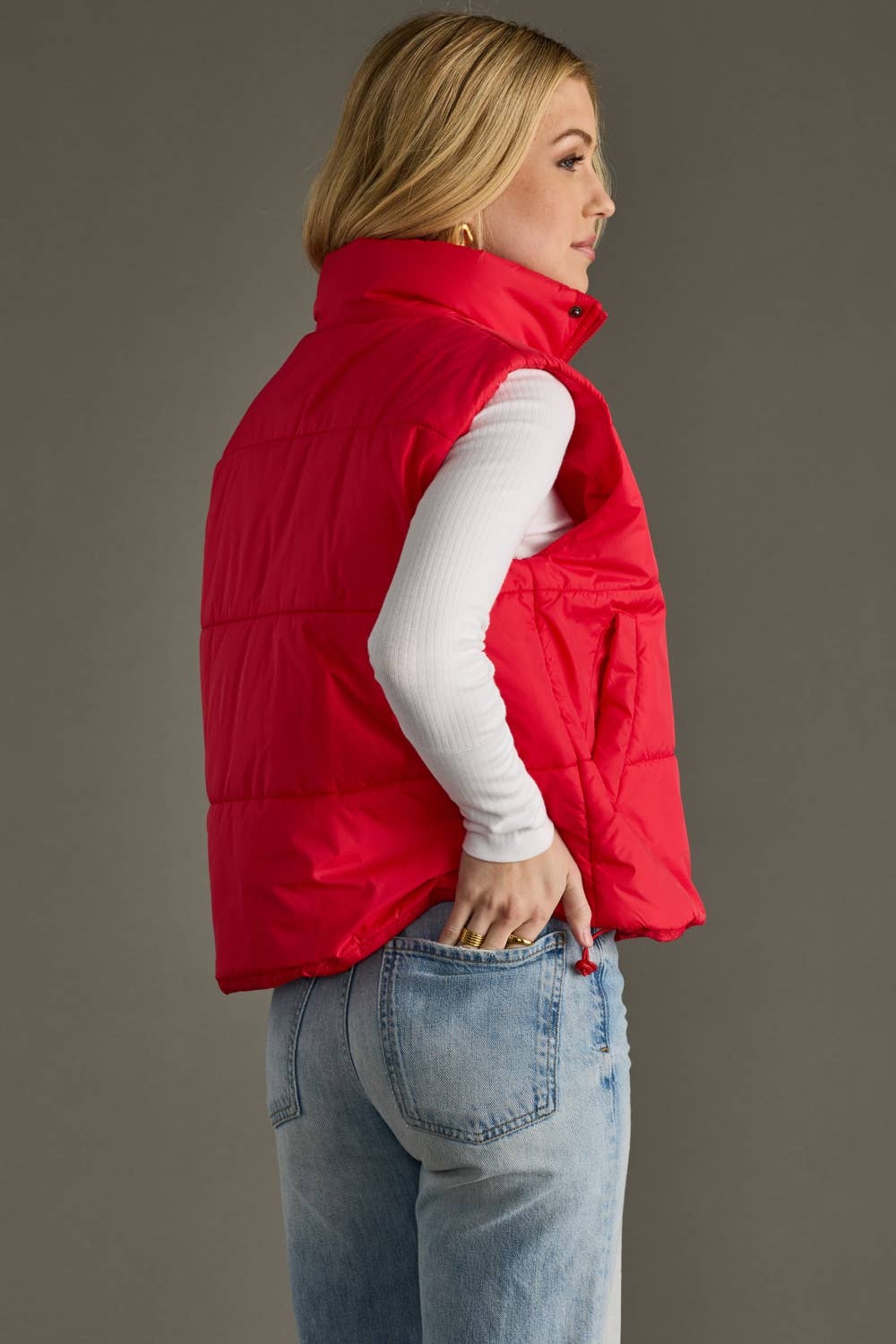 Ruby Red Puffer Vest