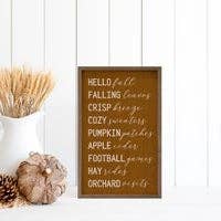 Hello Fall Favorites Orange Sign